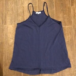 Blue Tank Top - H.One Brand Navy Blue Sleeveless V-Neck Strap Tank Top!
